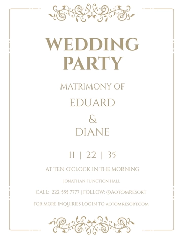 Free Elegant Fall Wedding Flyer Template to Edit Online