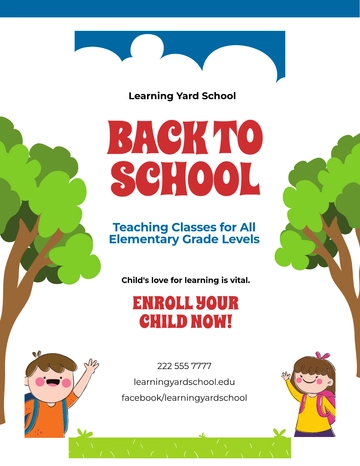 Free Elementary Back to School Flyer Template to Edit Online