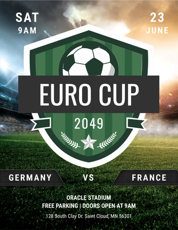 Free Euro Soccer Flyer Template to Edit Online