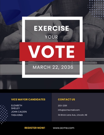 Free Exercise Your Vote Political Flyer Template to Edit Online