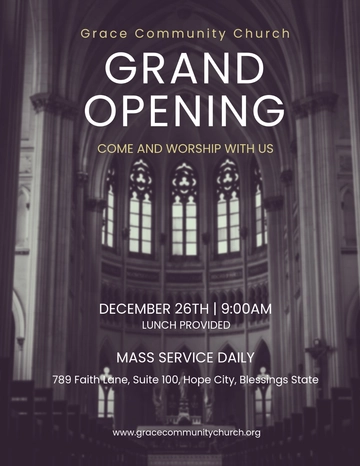 Free Faith Church Grand Opening Flyer Template to Edit Online