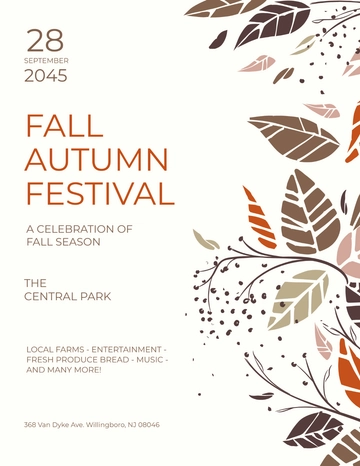 Free Fall Autumn Festival Flyer Template to Edit Online