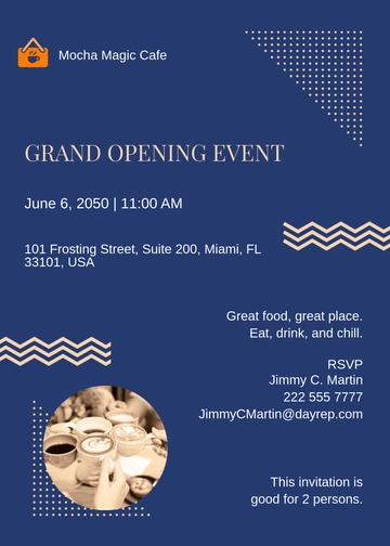 Free Royal Cafe Opening Invitation Template to Edit Online