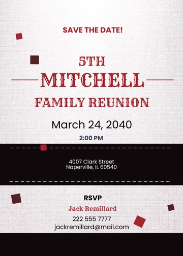 Free Save The Date Family Reunion Invitation Template to Edit Online