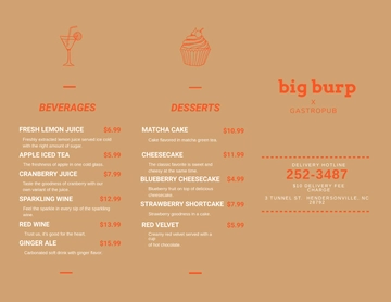 Free Chalkboard Trifold Menu Template to Edit Online