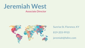 Free Creative World Map Business Card Template to Edit Online