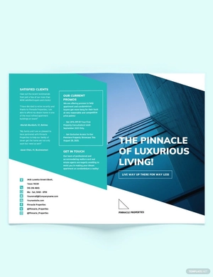 Apartment/Condo Marketing Bi-fold Brochure Template