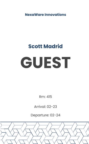 Free Visitor/ Guest ID Card Format Template to Edit Online