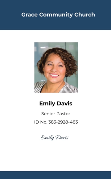 Free Blank Church ID Card Template to Edit Online