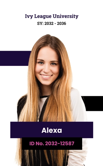 Free College Student ID Card Template to Edit Online