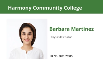 Free Community College ID Card Template to Edit Online
