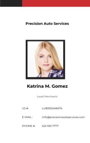 Free Printable Auto ID Card Template to Edit Online