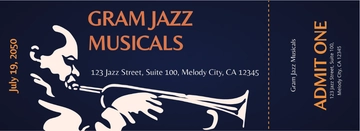 Free Jazz Event Ticket Template to Edit Online