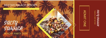 Free Summer BBQ party Ticket Template to Edit Online