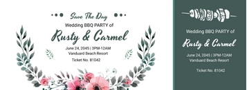 Free Wedding BBQ Ticket Template to Edit Online