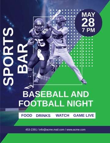 Free Baseball And Football Flyer Template to Edit Online