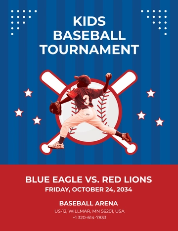 Free Baseball Stage For Kids Flyer Template to Edit Online
