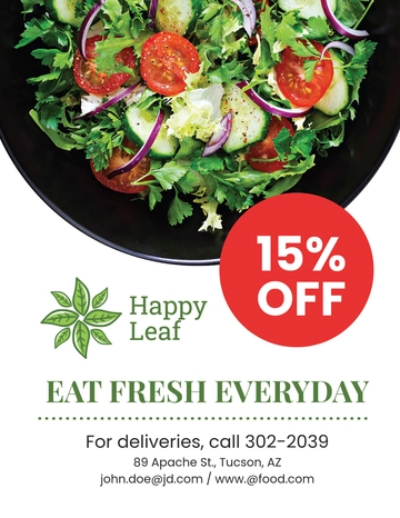 Free Vegetarian Salad Food Flyer Template to Edit Online