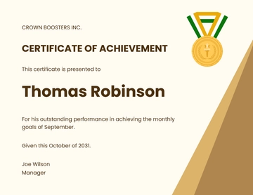 Free Certificate of Achievement Template to Edit Online