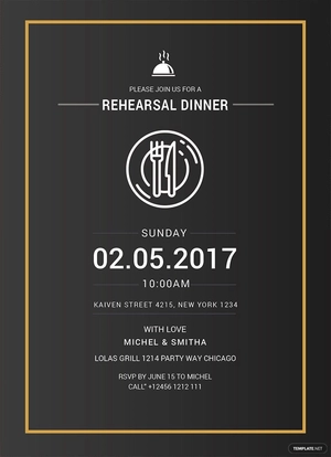Rehearsal Dinner Party Invitation Template