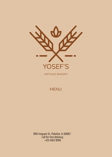Free Artisan Bakery Menu Template to Edit Online