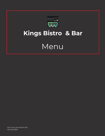 Free Bistro & Bar Menu Template to Edit Online