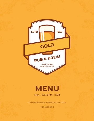 Free Brew Pub Menu Template to Edit Online