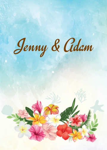 Free Beach Wedding Place Card Template to Edit Online