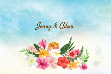 Free Beach Wedding Post Card Template to Edit Online