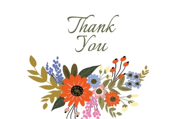 Free Small Flower Wedding Thank You Card Template to Edit Online