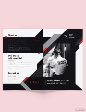 Security Guard Agency Bi-Fold Brochure Template