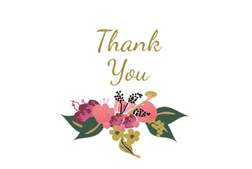 Free Pink Floral Wedding Thank You Card Template to Edit Online