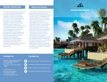 Free Island Resort Bi-Fold Brochure Template to Edit Online