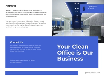 Free Office Cleaning Service Bi-fold brochure Template to Edit Online