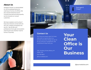 Free Office Cleaning Service Tri-Fold Brochure Template to Edit Online