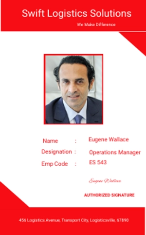 Free Logistics Services ID Card Template to Edit Online