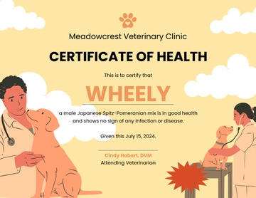 Free Dog Health Certificate Template to Edit Online