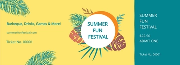 Free Summer Festival Ticket Template to Edit Online