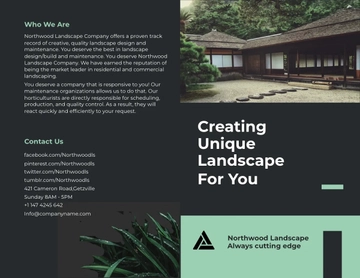 Free Landscape Company Bi-Fold Brochure Template to Edit Online