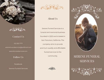 Free Printable Burial Funeral Tri-Fold Brochure Template to Edit Online