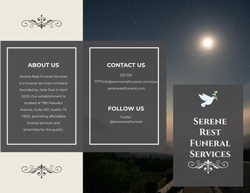 Free Printable Funeral Plan Tri-Fold Brochure Template to Edit Online