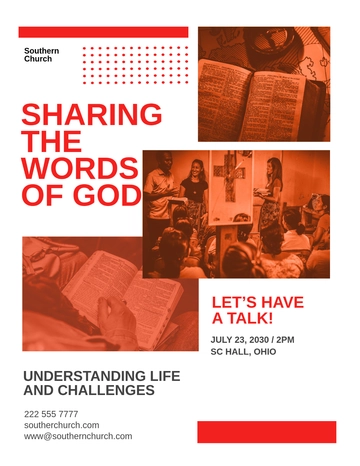 Free Sunday Church Event Flyer Template to Edit Online
