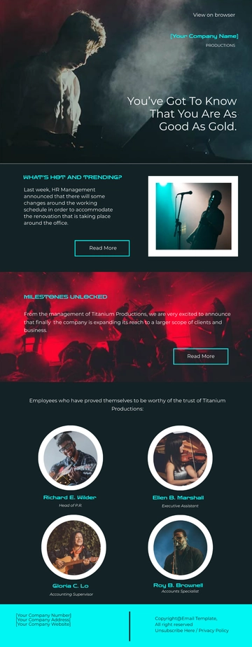 Free Basic Monthly Email Newsletter Template to Edit Online