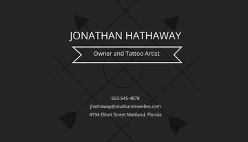 Free Chalkboard Tattoo Artist Business Card Template to Edit Online