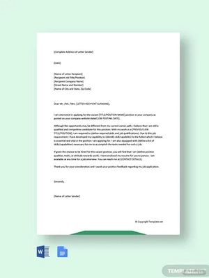 Career Change Cover Letter Template