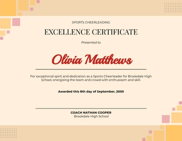 Free Sports Cheerleading Certificate Template to Edit Online | Template.net