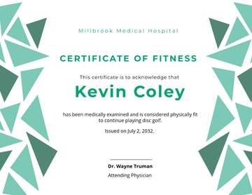 Free Sports Fitness Certificate Template to Edit Online
