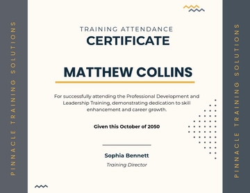 Training Attendance Certificate Template - Edit Online & Download