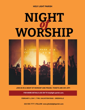 Free Worship Night Flyer Template to Edit Online