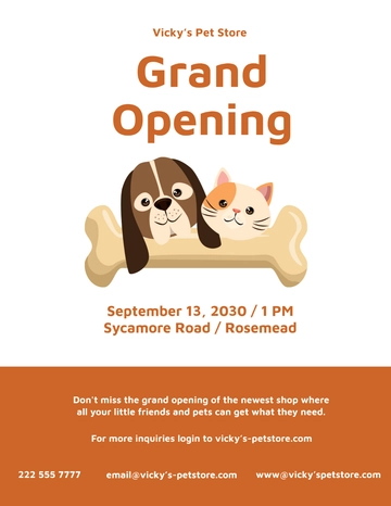 Free Pet Store Grand Opening Flyer Template to Edit Online